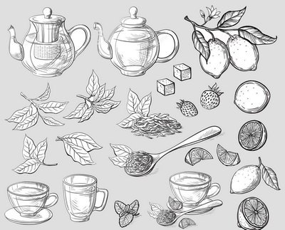 Image de dessins autour du thé
